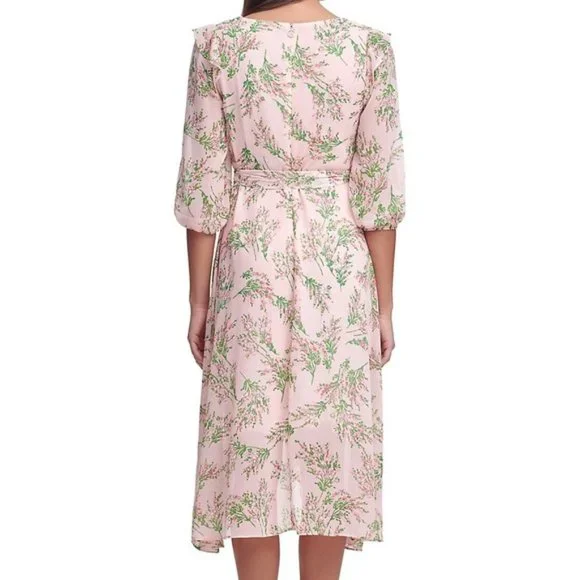 Tommy Hilfiger Chapan Bouquet Chiffon Midi Dress Size 12 NWT Pink Floral - Picture 16 of 16